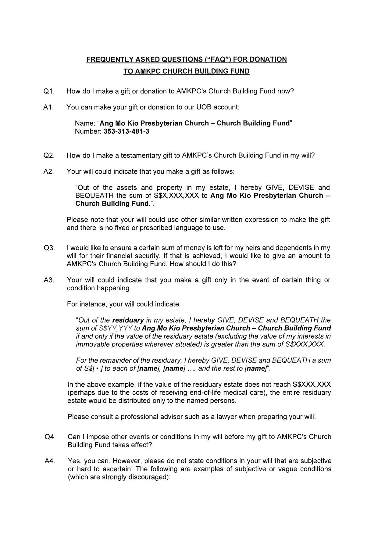 Church Building Fund FAQ pg1